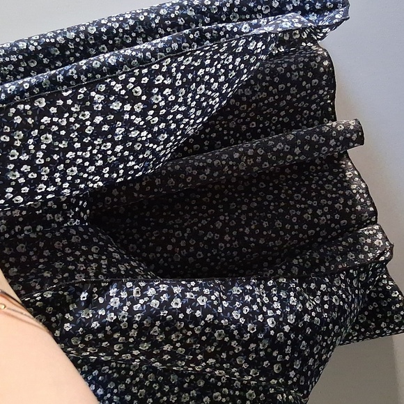 Ditsy Floral Pull-on Midi Maxi Skirt Poly/Spandex Blend Boho Cottagecore M - Picture 3 of 5